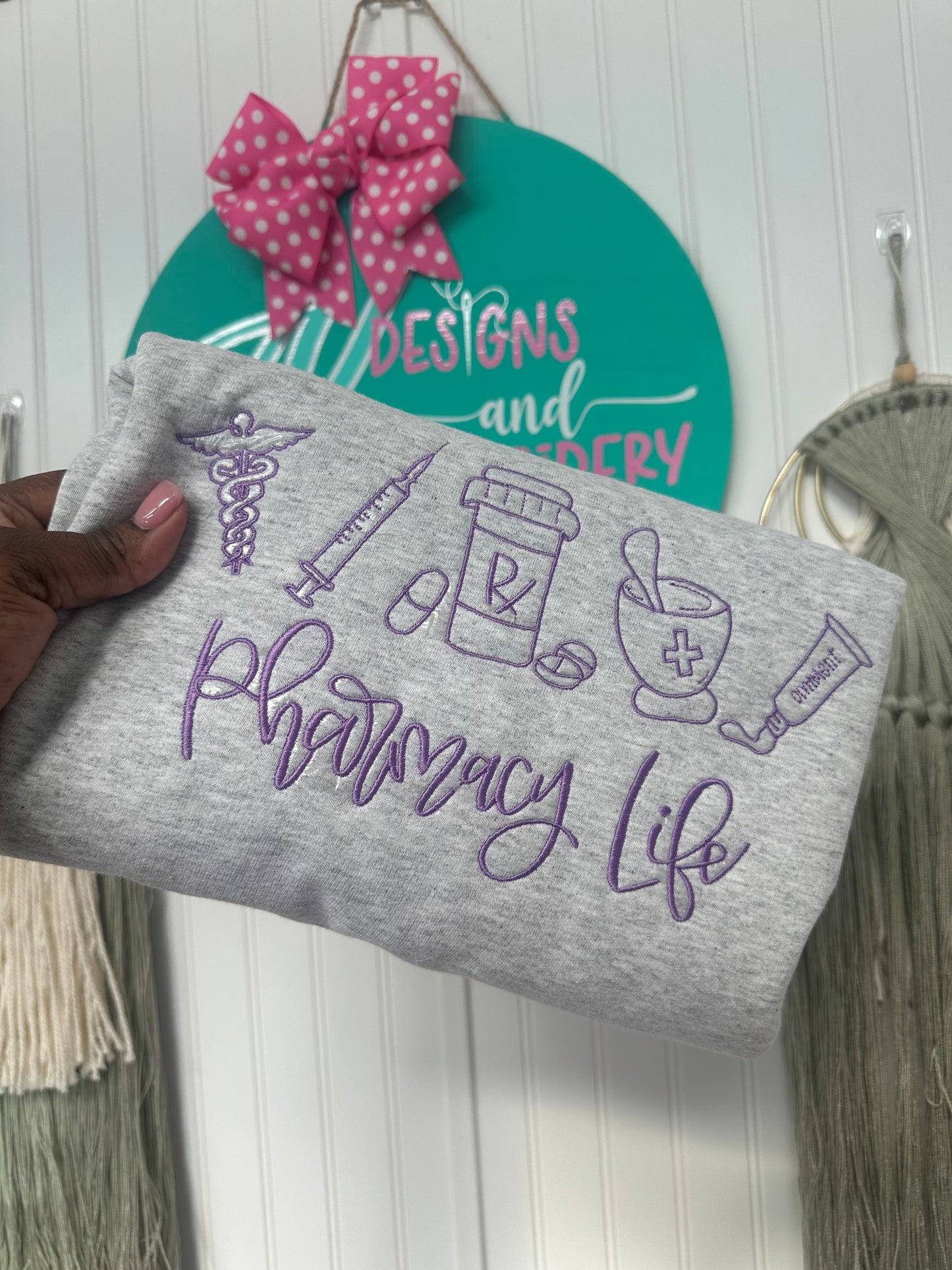 Pharmacy Life Embroidered Sweatshirt