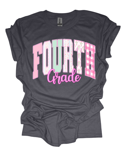Pink-Grade Level Back-to-School Graphic Tee