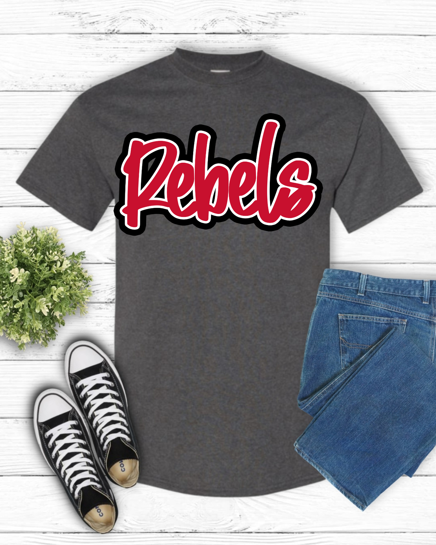 Rebels Mascot Script Tee