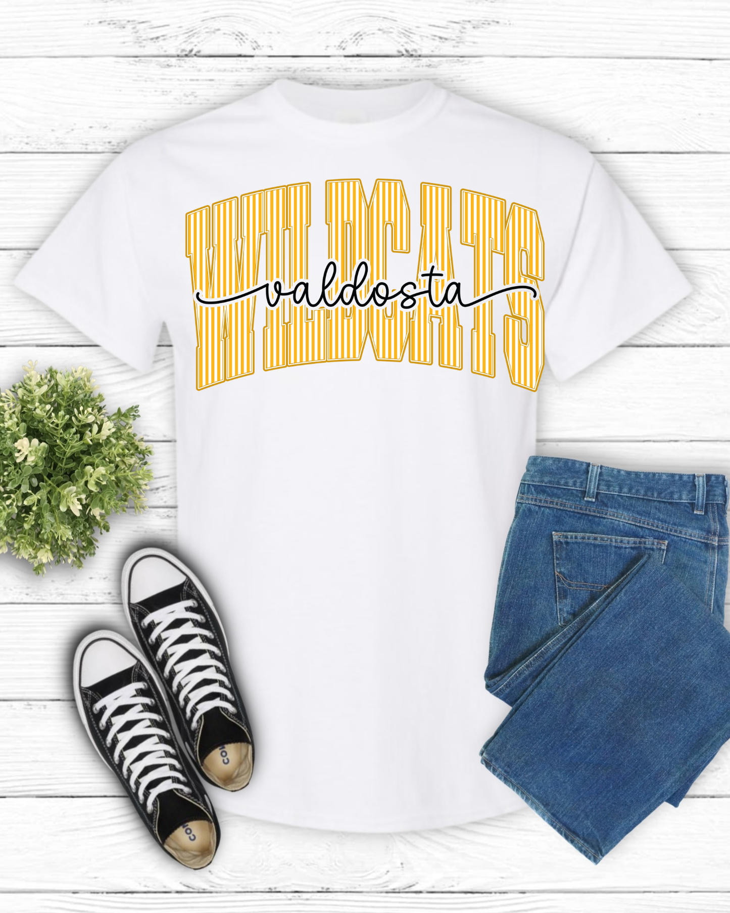 Wildcats Mascot Striped Tee
