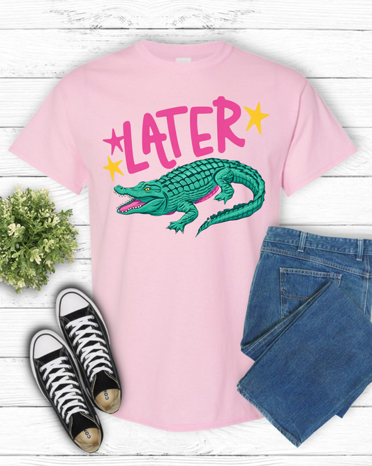 "See you Later Alligator-Pink" Tee