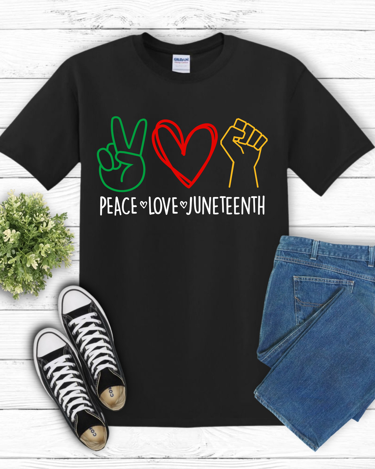 Peace Love Juneteenth Tee