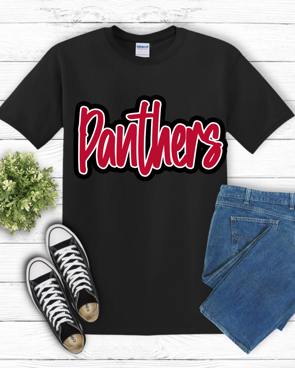 Panthers Mascot Script Tee