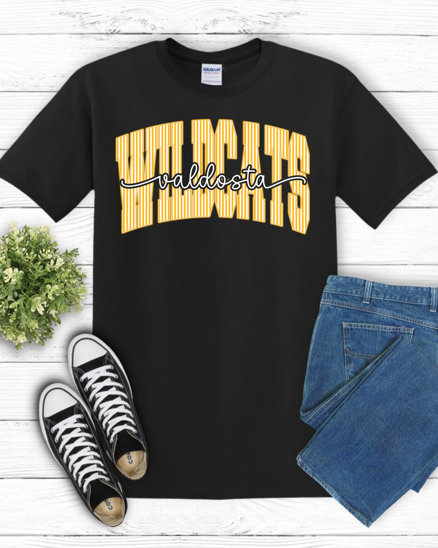 Wildcats Mascot Striped Tee