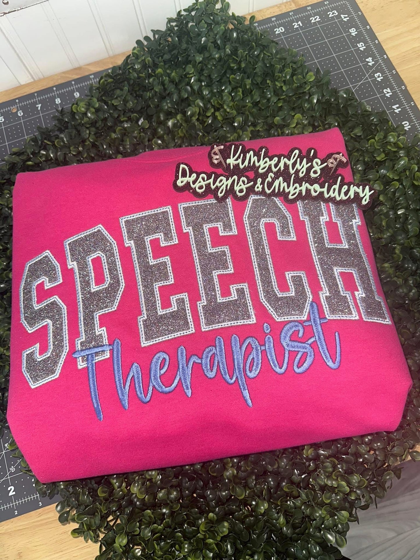 Speech Therapist Embroidered Applique Sweatshirt