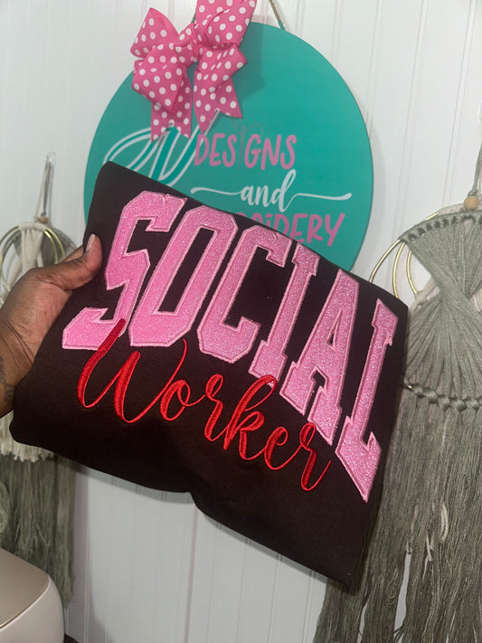 Social Worker Applique Sweatshirt