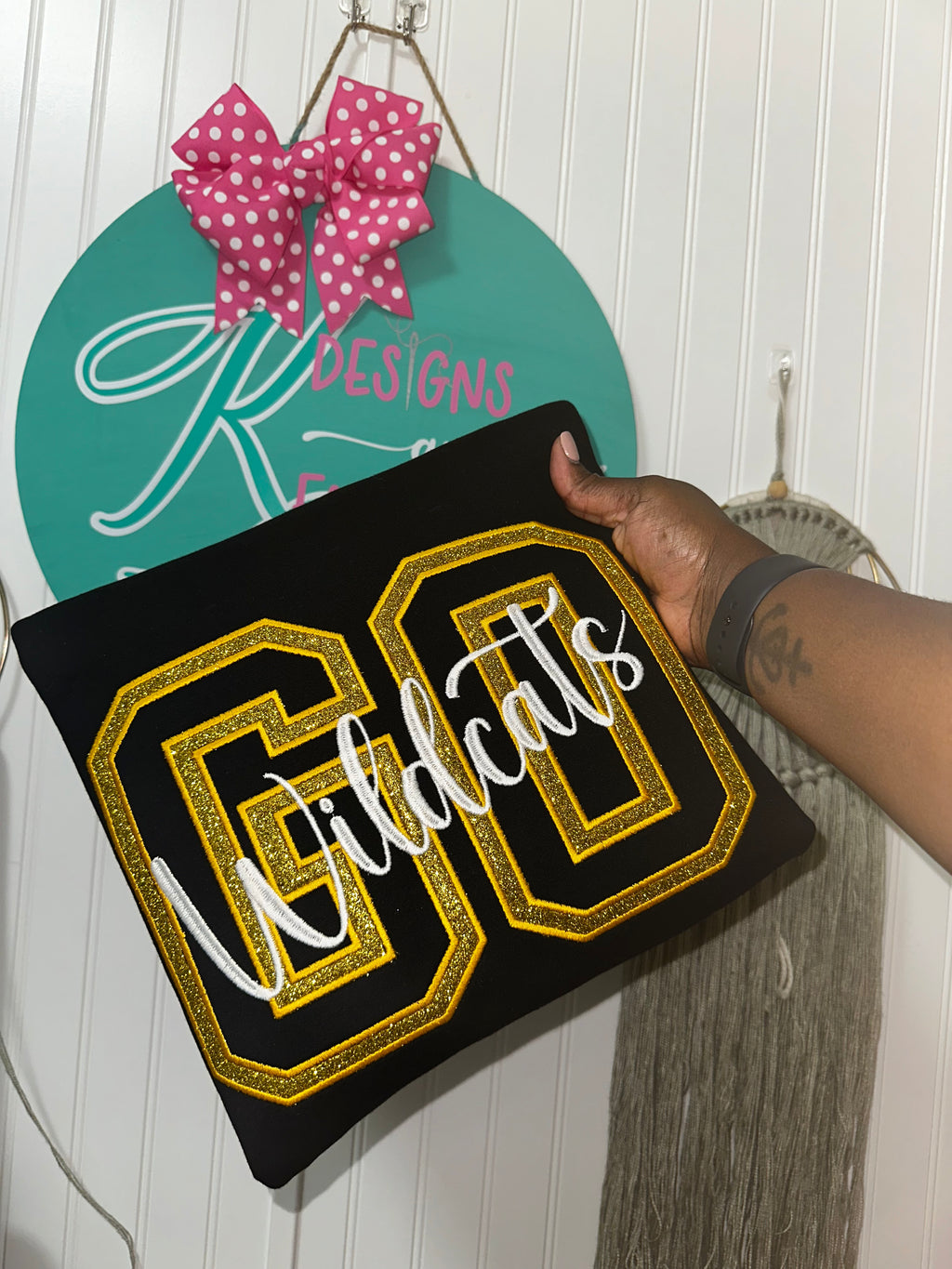Go 'Team"Applique Embroidered Sweatshirt