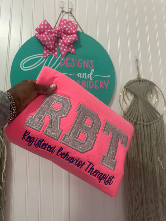 Custom 3-4 Letter Applique Sweatshirt with Profession