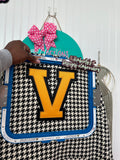 Houndstooth Varsity Letter Hoodie 💛🖤