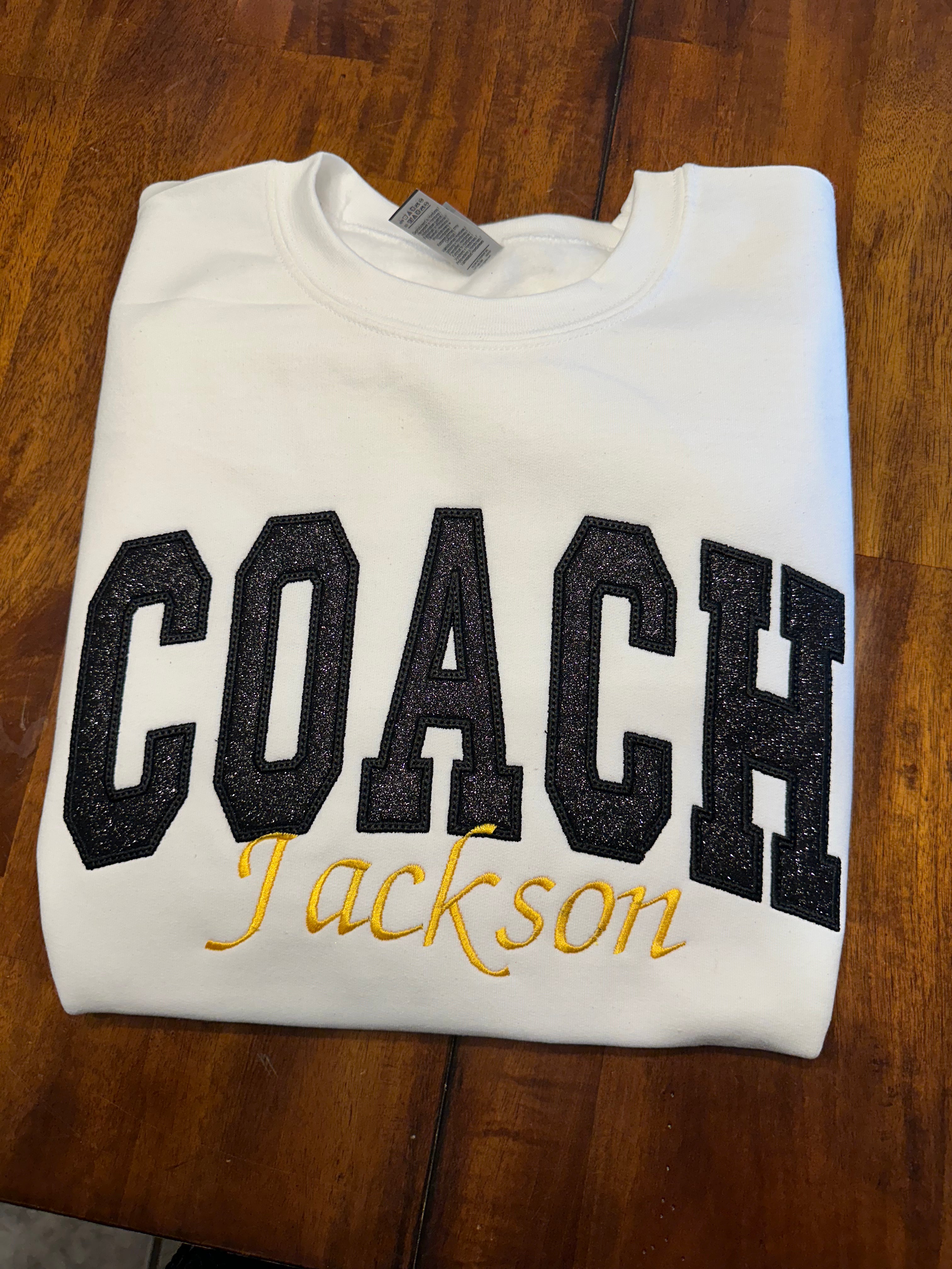 Custom Arched Applique Sweatshirt
