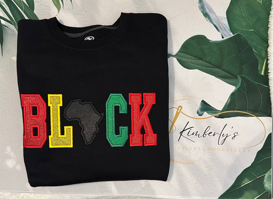 BLACK Embroidered Sweatshirt – Customizable Design