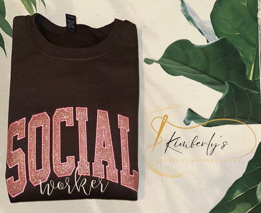Social Worker Applique Sweatshirt