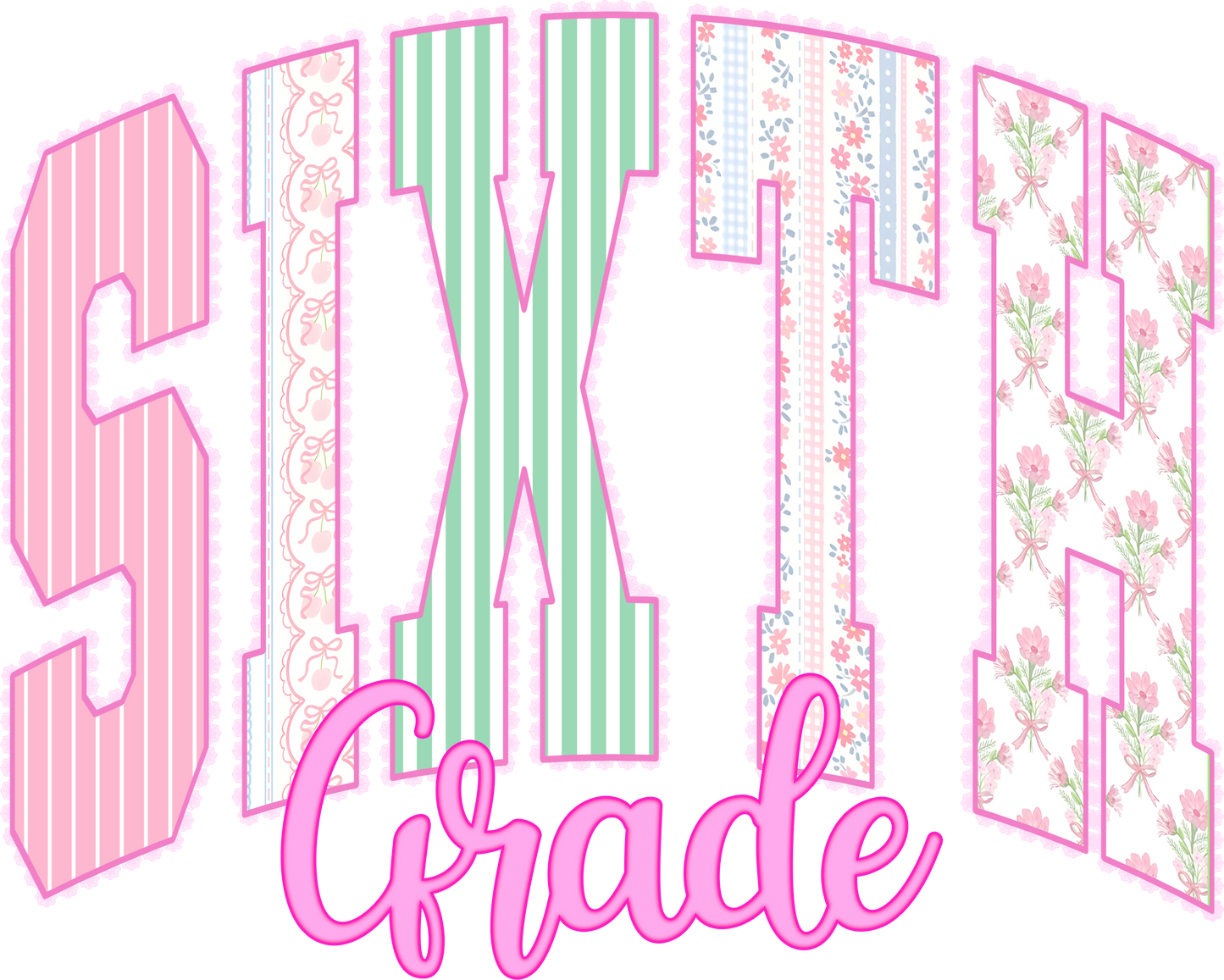 Pink-Grade Level Back-to-School Graphic Tee